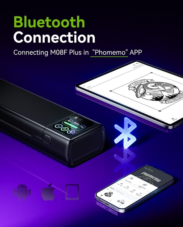 Detalle 2 de Phomemo M08F Plus Tattoo Stencil Printer with Touchscreen & Bluetooth