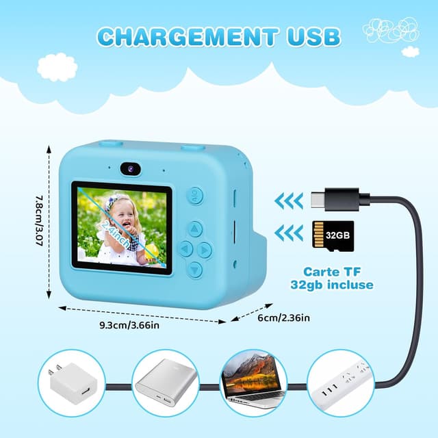 Thumbnail 5 de Kinder-Sofortbildkamera 1080P für Kinder