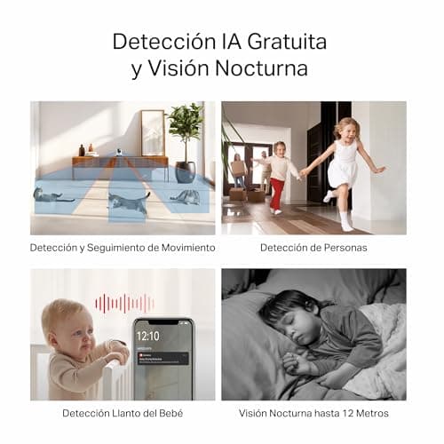 Detalle 2 de MERCUSYS MC210 2K (3MP) Cámara Wi‑Fi interior con visión nocturna, audio bidireccional y rotación 360°