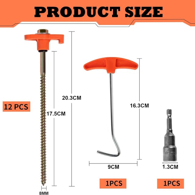 Thumbnail 4 de OFFOF 12 Pack heavy duty tent pegs