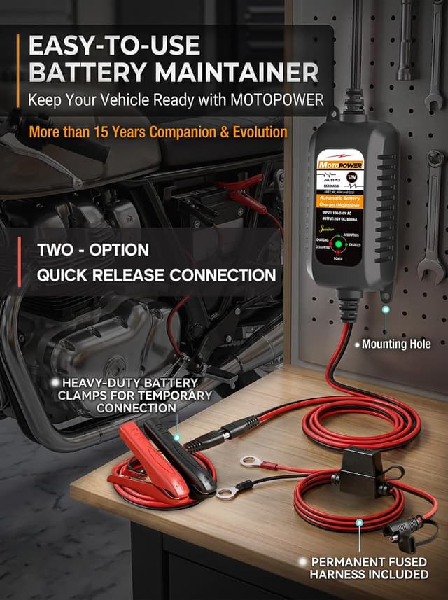 Detalle 2 de MOTOPOWER MP00205A 12V 800mA Battery Charger