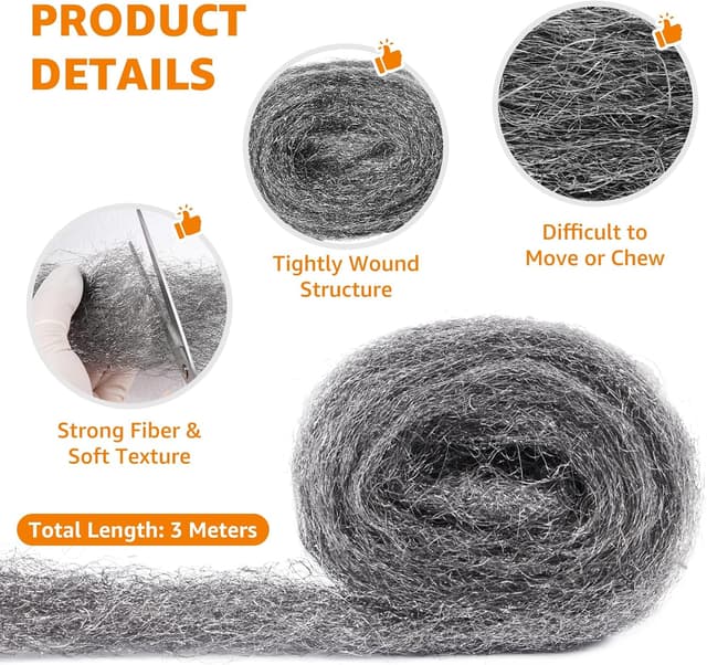 Thumbnail 2 de PICK FOR LIFE Steel Wool Mice Blocker 4 Pack 0000 🐭?