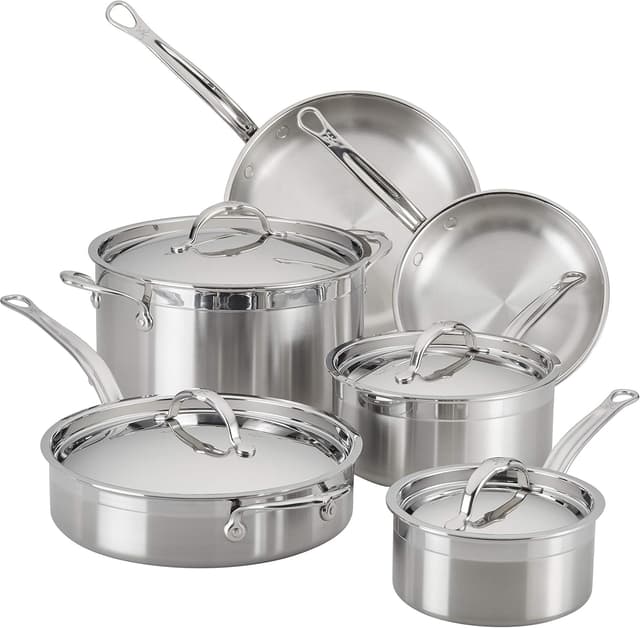 Detalle de Hestan ProBond Collection 10-Piece ProBond Clad Stainless Steel Cookware Set (Induction Compatible)