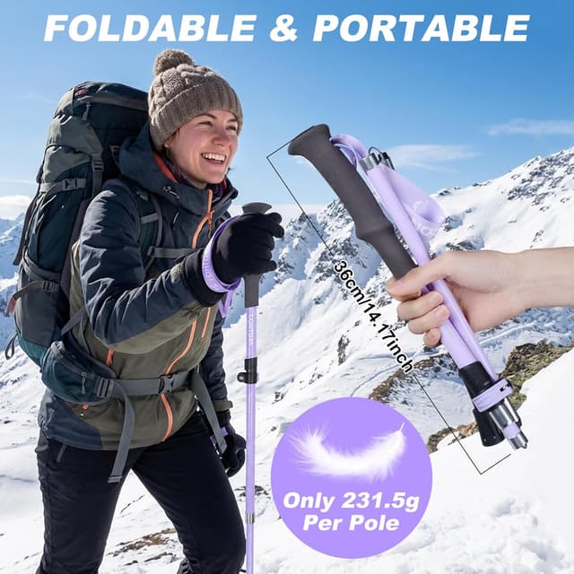 Thumbnail 5 de Qoosea Bastón de Senderismo para Mujer 110–125 cm