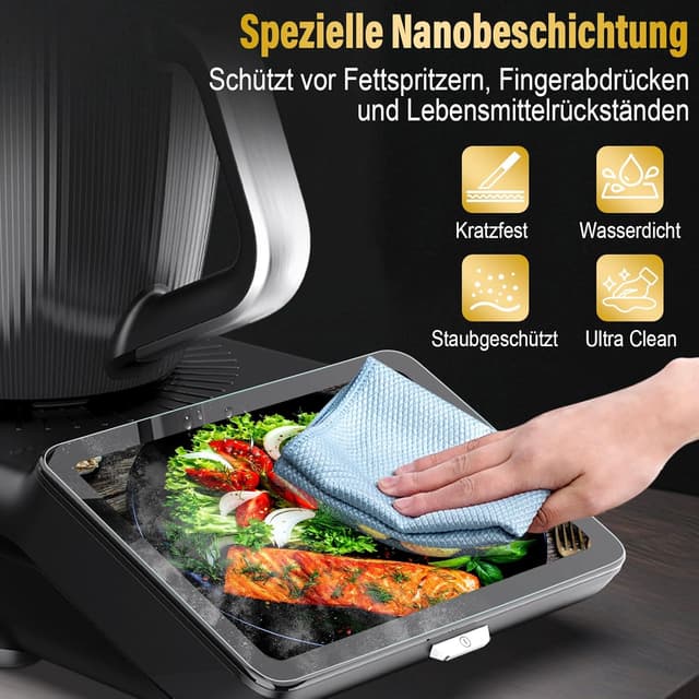 Detalle de Panzer Displayschutzfolie für Vorwerk Thermomix TM7 (9H) – passgenau, fettabweisend & kratzfest, 1 Stück