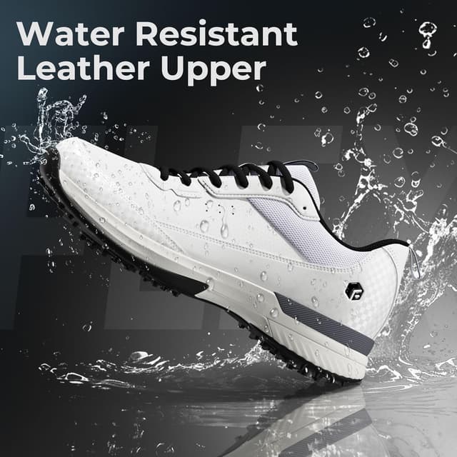 Detalle 2 de FitVille Men’s Extra Wide Spiked Golf Shoes for Wide Feet, Non-Slip Outdoor Trainers