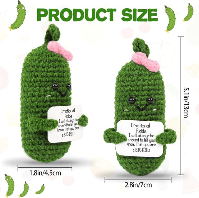 Detalle de Hoedia Emotional Pickle Small Crochet Plush Galentines Valentine’s Day Gift