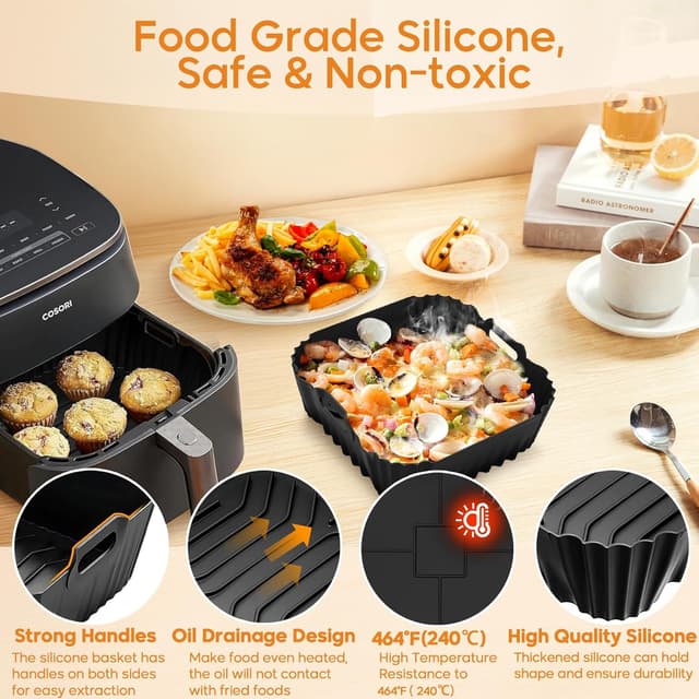 Detalle de Airfryer Zubehör Set mit 19 Teilen für Heißluftfritteuse