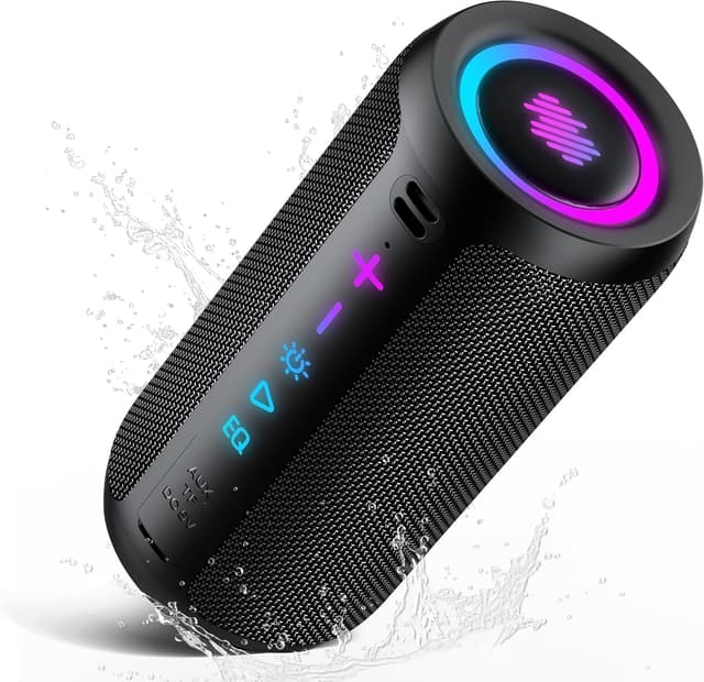 Detalle de Enceinte Bluetooth puissante 5.4 portable 30 W, 30 h d’autonomie, IPX7, TWS et AUX – Noir
