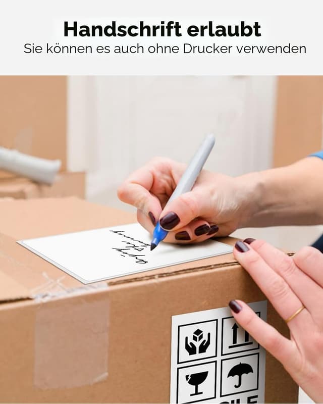 Detalle de MUNBYN Thermopapier Versandetiketten 4×6 (DHL/4"x6") – wasserfeste 500er-Rolle für Etikettendrucker, BPA/BPS-frei