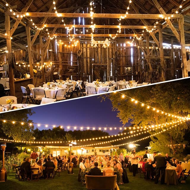 Detalle 2 de JEYMORKEY Catena luminosa da esterno 15 m con lampadine G40, 18+1 e protezione IP44