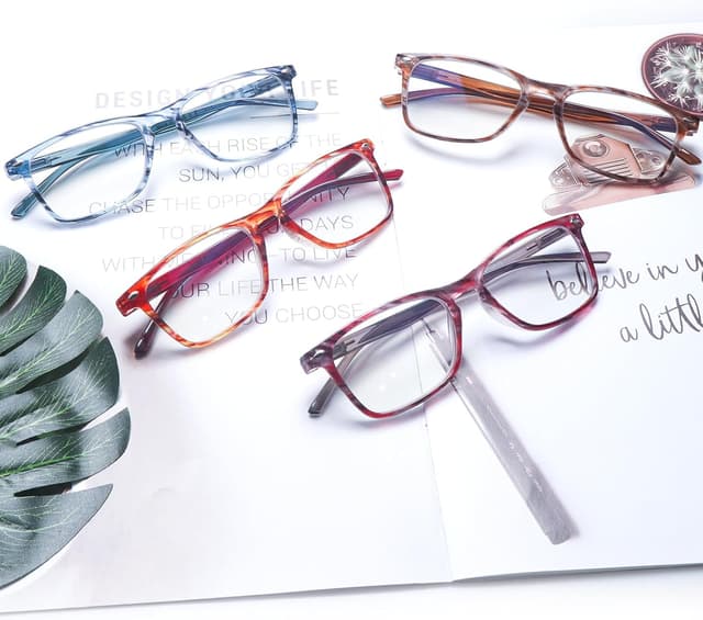 Detalle de ZONLON 4 Pack Ladies Reading Glasses Blue Light Blocking with Spring Hinges