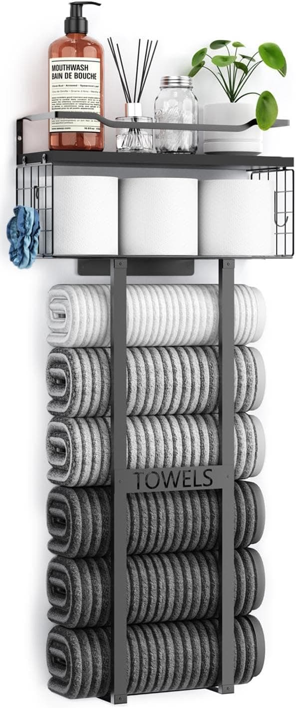 Imagen de Aetyord 31-inch wall towel rack with shelf en OfertitasTOP