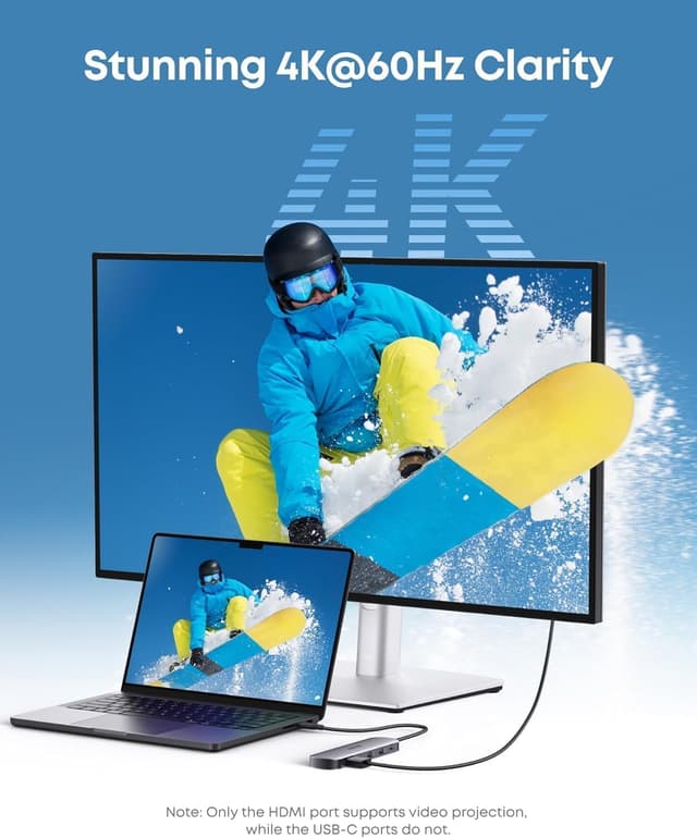 Detalle 2 de Anker USB C Hub 7‑in‑1 with 4K@60Hz HDMI and 85W PD 🔌