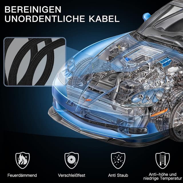 Detalle de AGPTEK 10 mm Kabelschlauch (6,1 m) mit selbstschließendem Kabelkanal für Ordnung am Schreibtisch