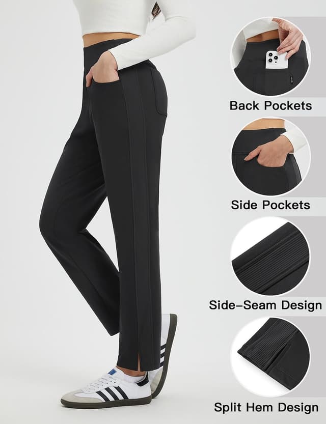 Detalle 2 de baleaf Women's Fleece Lined Pants, Water-Resistant