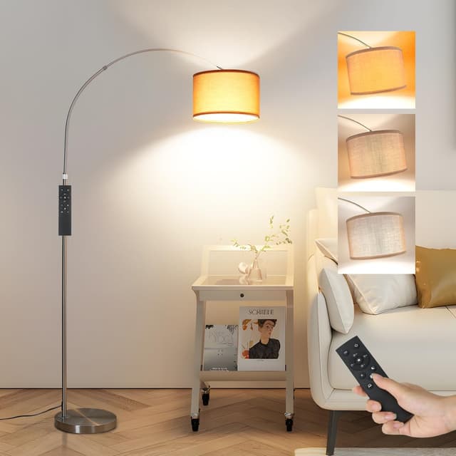 Detalle de ANTENLICHT AURA Lampada ad arco con telecomando, dimmer e LED E27 inclusi