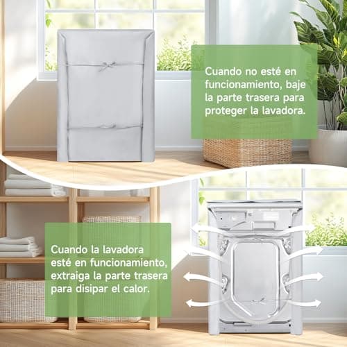 Detalle de Fulasofia funda lavadora exterior impermeable para carga frontal (60*64*85) con protección UV