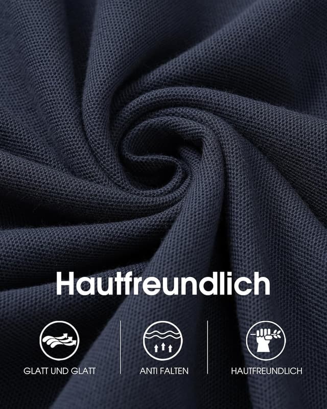Detalle de HMIYA Herren Poloshirt Kurzarm mit Knopfleiste – Cotton-Polyester Polohemd für Sommer, Golf & Alltag