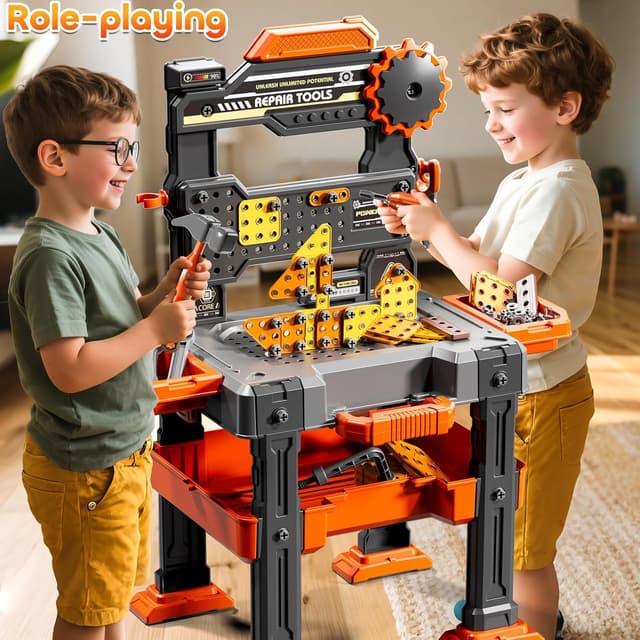 Thumbnail 4 de KIZONLY Kids Tools 2-in-1 Workbench for Ages 3–8