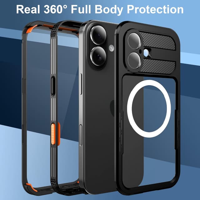 Detalle 2 de Ezanmull Magnetic for iPhone 17 Waterproof Case (IP68) with Built-in Lens & Screen Protector