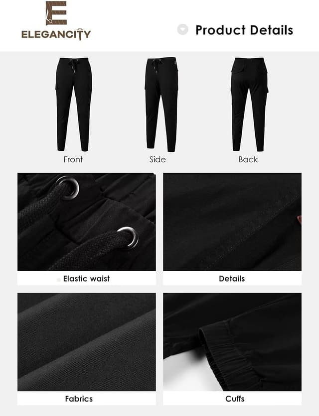 Detalle de Elegancity Cargohose Herren Chino mit 6 Taschen & Stretch – 6er Cargo-Chinohose in S bis 3XL