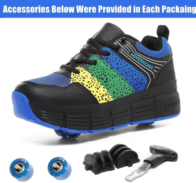 Detalle de HOVERKICKES LED Roller Skate Shoes for Kids with Detachable Wheels (Rechargeable Flashing Sneakers)