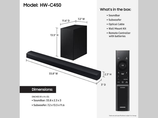 Detalle 2 de Samsung HW-C450 2.1ch Soundbar