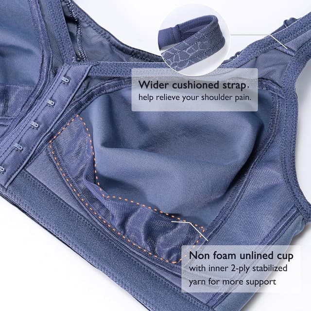 Detalle de DotVol Damen-BH mit Vollschalen und Frontverschluss (wirefree) für große Größen