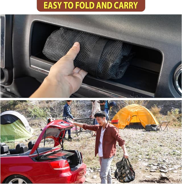 Thumbnail 6 de Kaskawise SUV Car Ceiling Cargo Net Pocket (35.4" x 23.6") for Four-Handle Vehicles