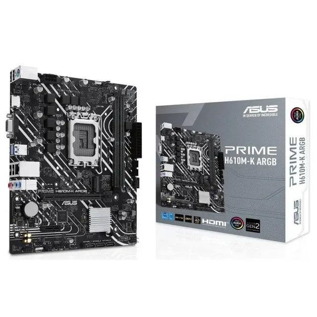 Imagen de ASUS PRIME H610M-K ARGB placa base H610 LGA 1700 DDR5 Micro ATX en OfertitasTOP