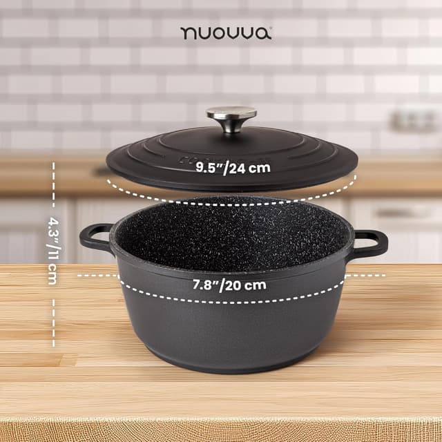 Detalle de Nuovva 24cm Non-Stick Casserole Pot 4L 🍲
