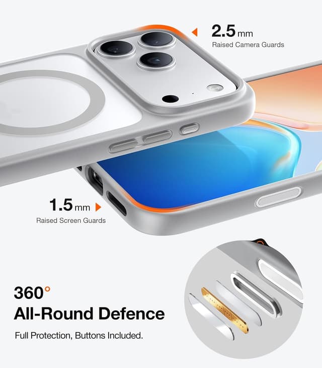 Detalle 2 de TORRAS iPhone 17 Pro Case with MagSafe (Magnetic) – 12FT military grade shockproof, grey