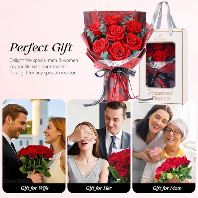 Thumbnail 6 de Bouquet 7 roses Ă©ternelles đ