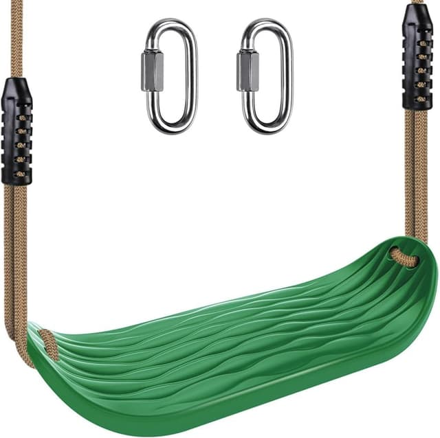 Detalle de BeneLabel Schaukel Kinder – Indoor/Outdoor Babyschaukel mit verstellbarer Seillänge (130–200 cm), Grün, bis 113 kg