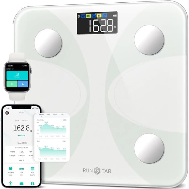 Detalle de RunSTAR Körperfettwaage mit App, 180 kg