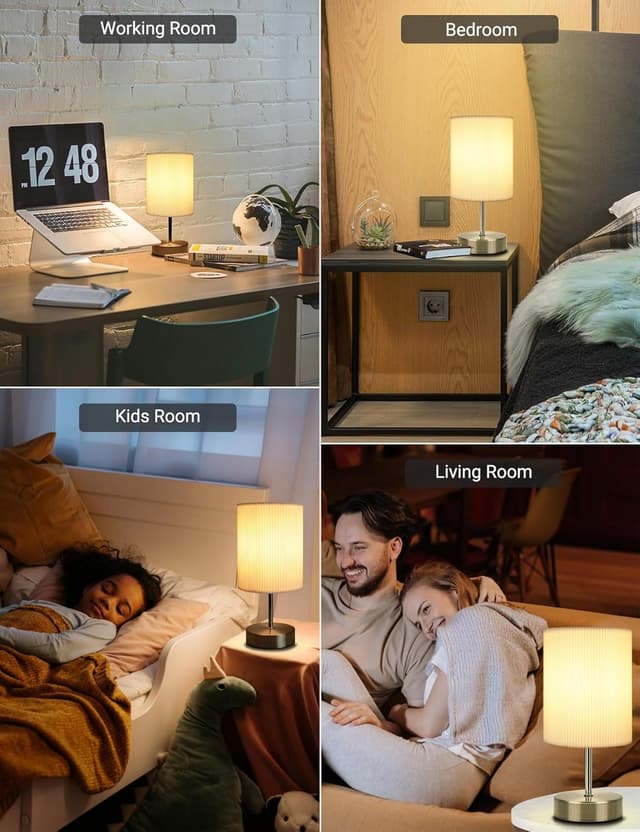 Detalle 2 de HSLighting Touch Control 3-way Dimmable Bedside Lamp