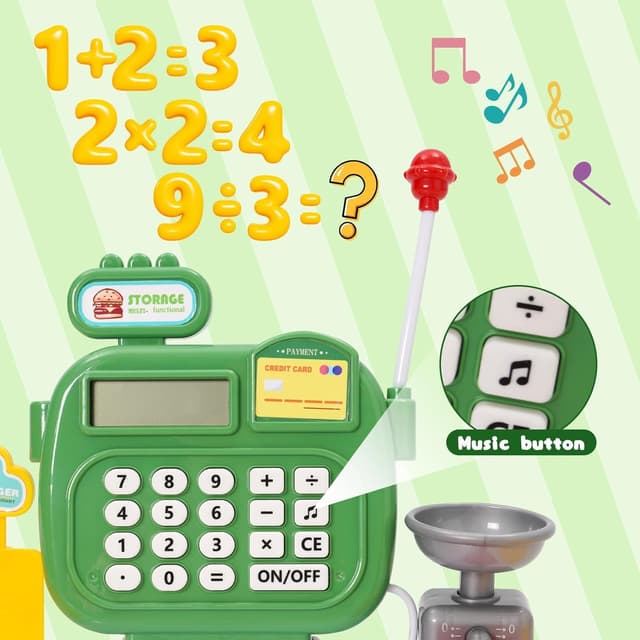 Thumbnail 2 de Caja registradora educativa Verde con escáner