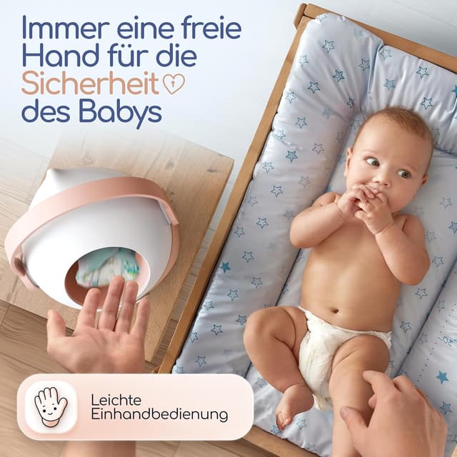 Detalle de Levias® Windeleimer Baby mit Geruchsdichtung – 10 l Windelmülleimer für Wickelstation ohne teure Nachfüllkassetten
