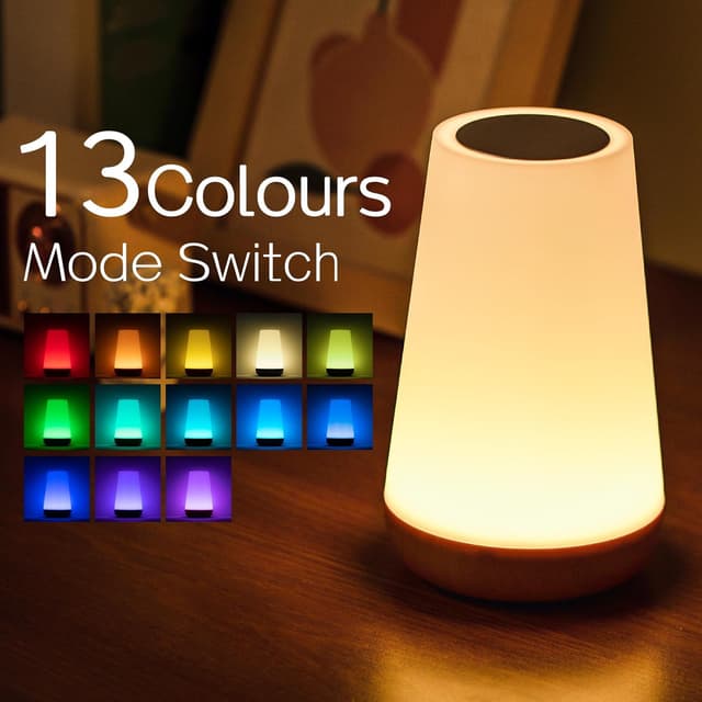 Detalle de Ledivion Night Light 13‑colour touch lamp 🛋