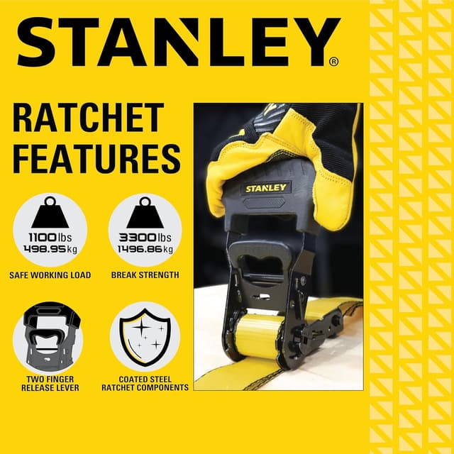Detalle 2 de STANLEY 1.5 in Ratchet Tie Down Straps
