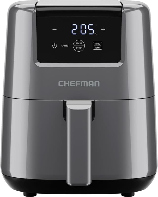 Detalle de Chefman 2L Mini Air Fryer (Digital, Grey) – compact 2-litre model with shake reminder
