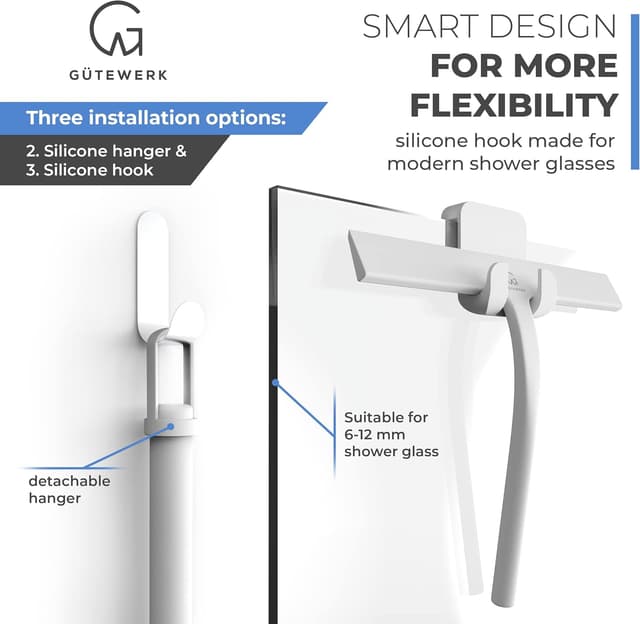 Thumbnail 4 de Rasqueta de Cristales para Ducha 23 cm, Silicona y Acero Inoxidable