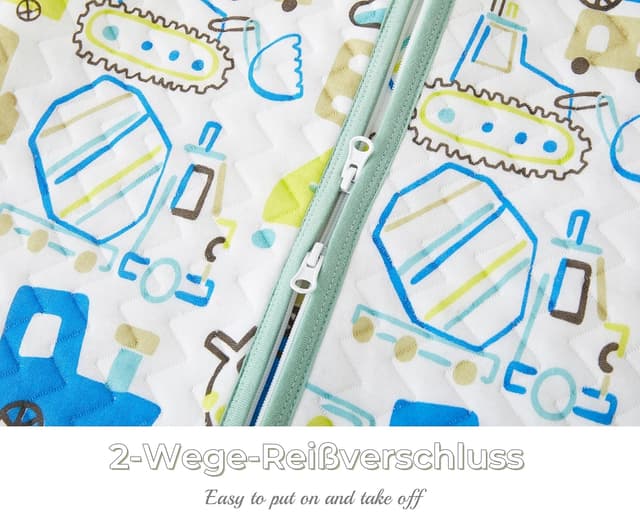 Detalle 2 de Chilsuessy Baby Schlafsack mit Füßen 1 Tog (Cartoon), unwattiert aus Baumwolle – 80 cm für 90–100 cm Körperhöhe