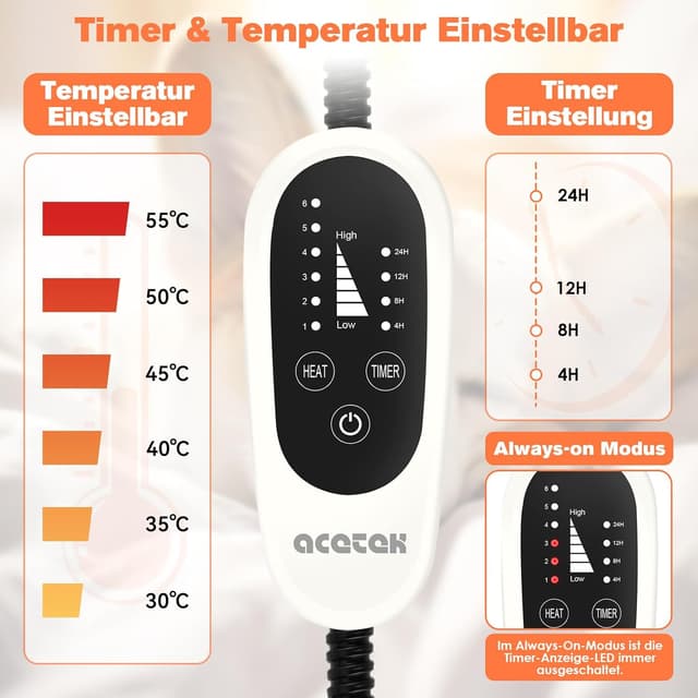 Detalle 2 de acetek Haustier Heizdecke 45 × 70 cm