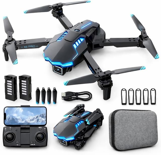 Detalle de Drohne mit Kamera 1080P für Kinder – RC-Quadcopter Einsteiger mit 1-Tasten-Start, Höhenhaltung und bis zu 36 Min Flugzeit (White)