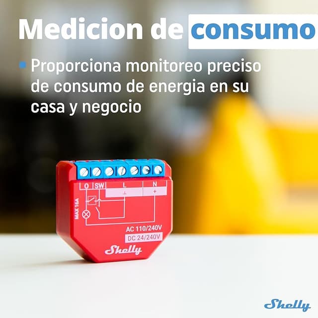 Thumbnail 5 de Shelly Plus 1PM Módulo interruptor Wi‑Fi con medidor 16A 🔌