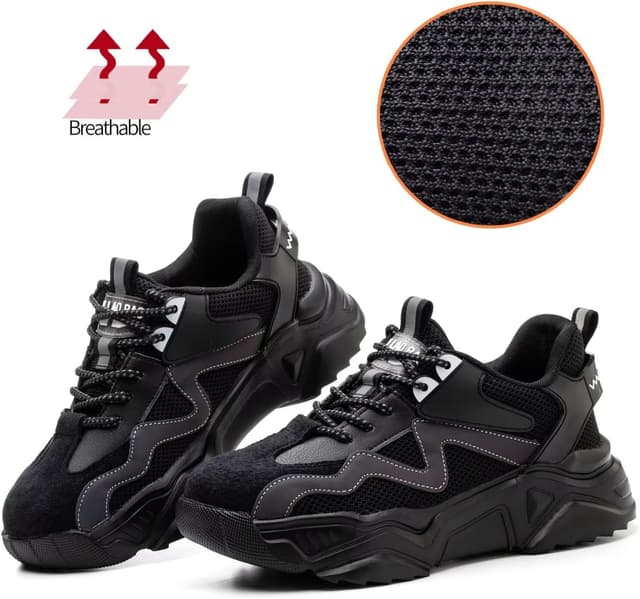 Detalle 2 de Annvia Safety Shoes for Women: Steel Toe Cap Trainers with Kevlar anti-puncture & non-slip grip