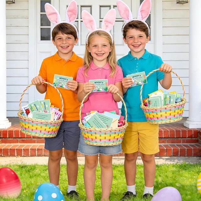 Thumbnail 6 de AhfuLife 27pc Easter Egg Hunt Clue Cards Game Kit with Winner Certificates