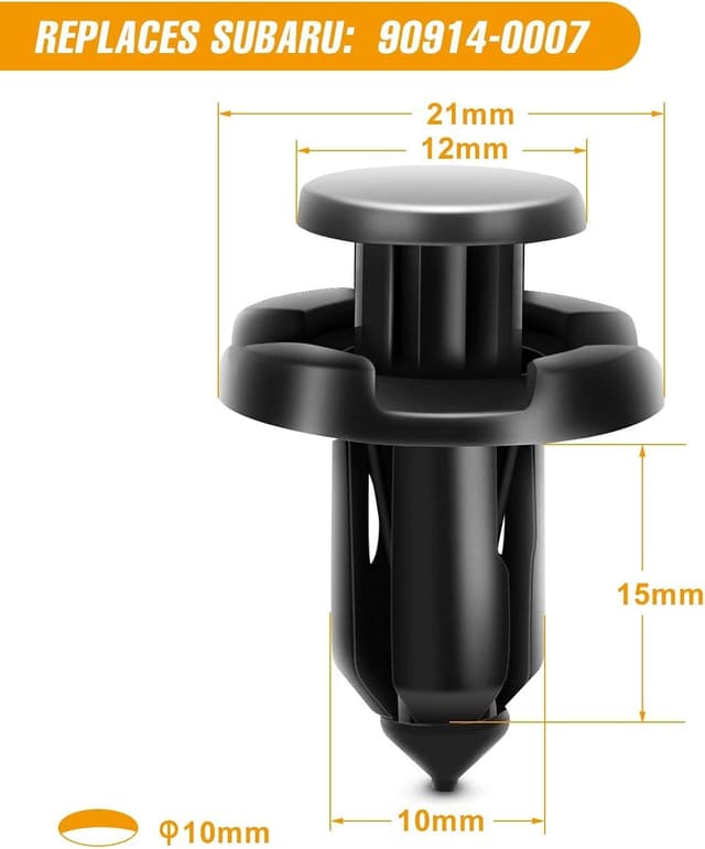 Detalle de GOOACC 100-Piece Push-Type Retainer Clips (7mm, 8mm, 10mm) for Subaru + Bonus Remover